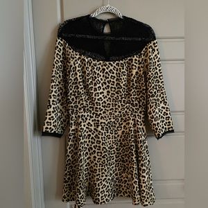 ZARA BASIC Leopard print w/lace detail dress.